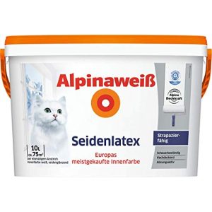 Abwaschbare Wandfarbe Alpina Seidenlatex 10 Liter