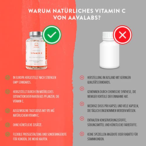 Acerola-Kapseln AAVALABS Natürliches Vitamin C Hochdosiert