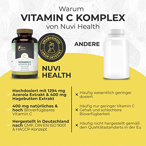 Acerola-Kapseln Nuvi Health Natürlicher Vitamin C Komplex