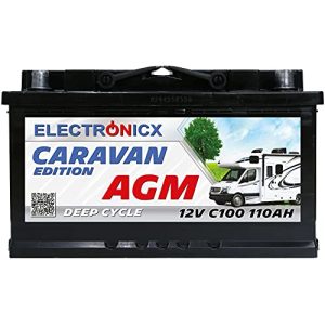 AGM-Batterie 110Ah Electronicx AGM Batterie 12v Caravan Edition