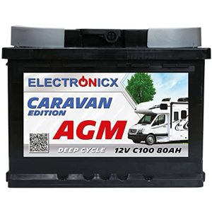 AGM-Batterie 80Ah Electronicx AGM Batterie 12v Caravan Edition