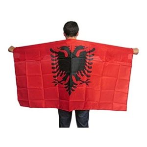 Albanien-Flagge AZ FLAG UMHANGFLAGGE ALBANIEN 150x90cm