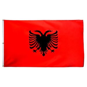Albanien-Flagge Flaggenfritze, 150 x 250 cm + gratis Sticker, XXL