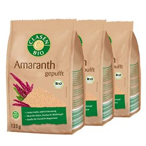 Amaranth Clasen Bio 3x gepufft, vegan und glutenfrei, 125 g