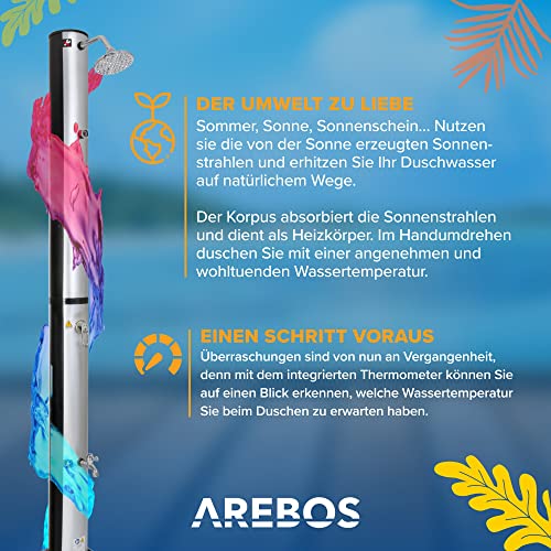 Arebos-Solardusche Arebos Solardusche 199 cm mit Fußdusche