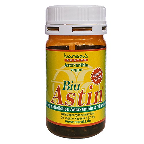 Astaxanthin 12 mg Biuastin Astaxanthin aus Hawaii, vegan, 50 Kaps.