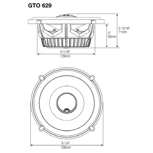 Auto-Lautsprecher (165mm) JBL GTO 629 2-Wege, Boxen Set