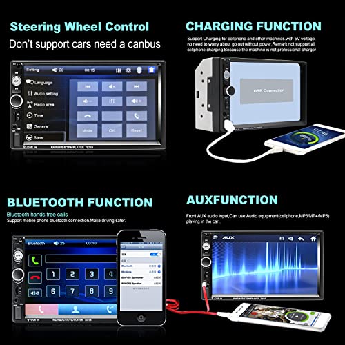 Autoradio mit Rückfahrkamera CAMECHO Doppel Din Bluetooth