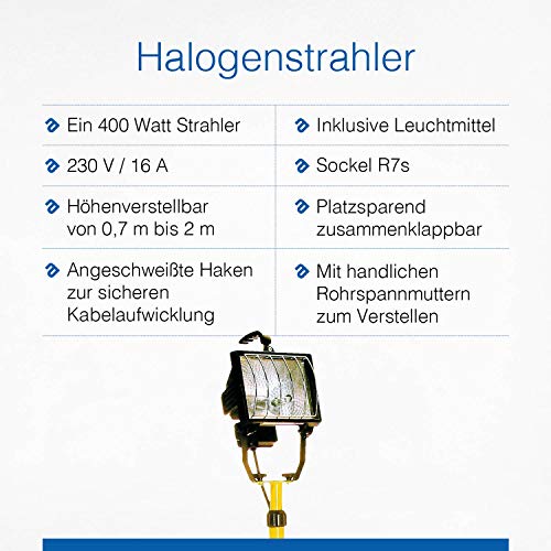 Baustrahler mit Stativ as – Schwabe Halogenstrahler 1 x 400 W