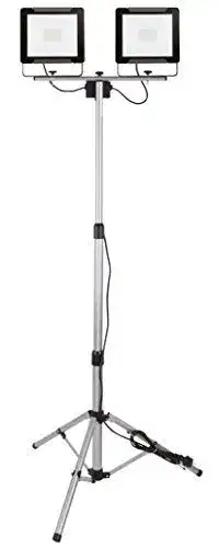 Baustrahler mit Stativ Electraline 63445. Doppel Strahler LED