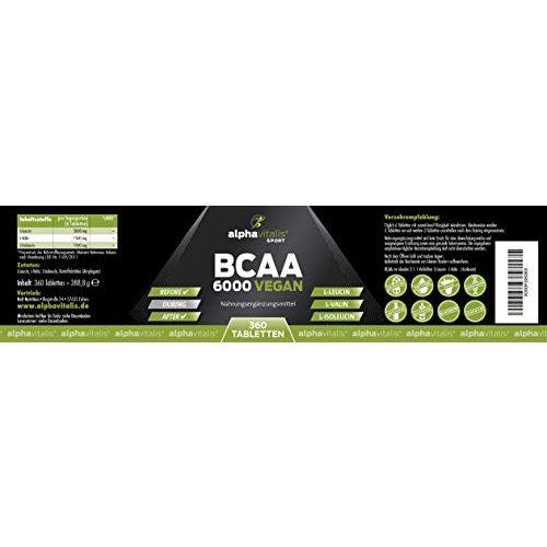 BCAA-Kapseln alphavitalis BCAA 6000 vegan, 360 Tabletten