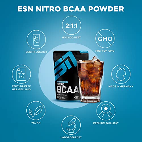 BCAA-Pulver ESN Nitro BCAA Powder, Cola, 500g