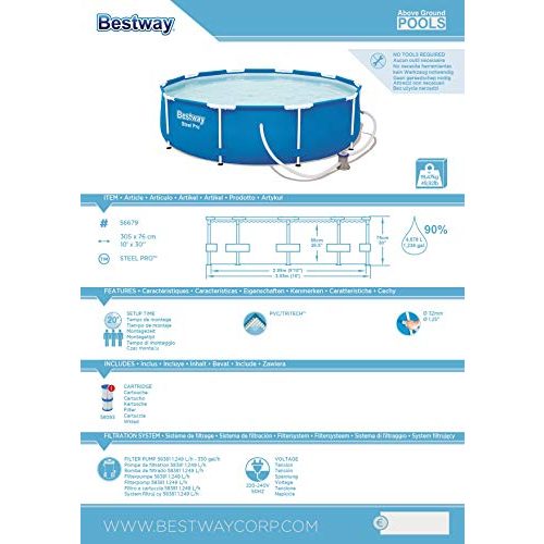 Bestway-Pool Bestway Steel Pro Frame Pool, rund 305×76 cm