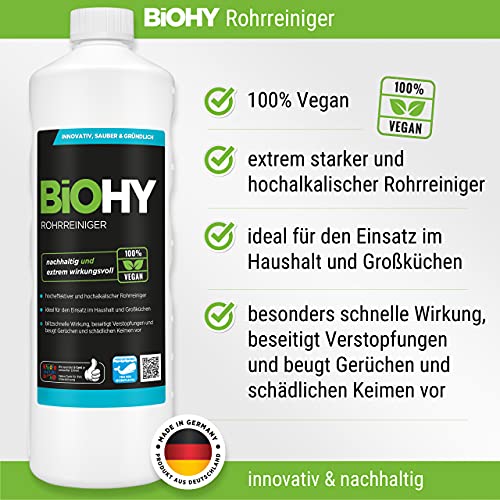 Bio-Abflussreiniger BIOHY Rohrreiniger, 1l Flasche EXTRA STARK