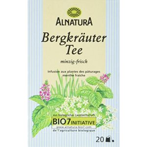 Bio-Kräutertee Alnatura Bio Bergkräutertee, 20 Beutel, 6er Pack