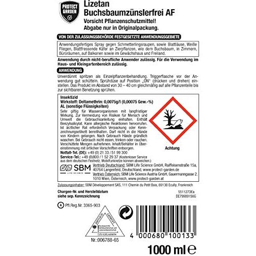 Buchsbaumzünsler-Spritzmittel PROTECT GARDEN Lizetan 1 Liter