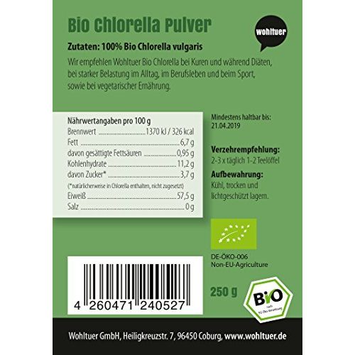 Chlorella-Pulver Wohltuer Bio Chlorella Pulver 250g