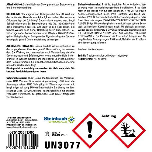 Chlorgranulat Steinbach Poolpflege, 5 kg, Chlorprodukt
