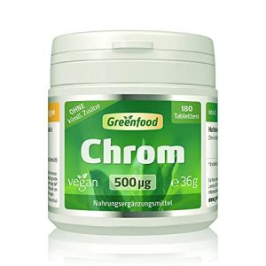 Chrom-Tabletten Greenfood Chrom, 500 µg, hochdosiert, 180 Tabl.