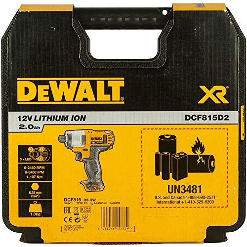 DeWalt-Akku-Schlagschrauber DEWALT DCF815D2-QW 10.8Volt