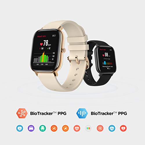 EKG-Uhr Amazfit Smartwatch GTS mit 12 Sportmodi, GPS 1.65”