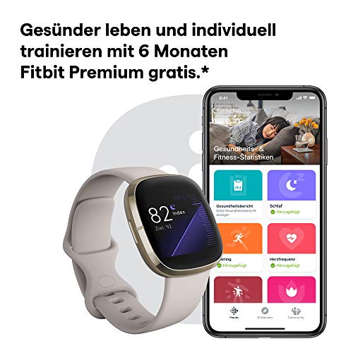 EKG-Uhr Fitbit Sense, fortschrittliche Gesundheits-Smartwatch
