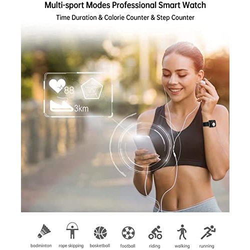 EKG-Uhr Popglory Smartwatch, Fitness Tracker, Blutdruckmessung