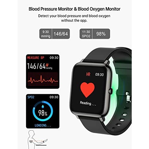 EKG-Uhr Popglory Smartwatch, Fitness Tracker, Blutdruckmessung