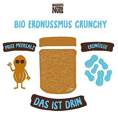 Erdnussmus Naughty Nuts Bio ohne Zucker CRUNCHY 250g