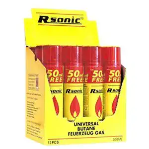 Feuerzeuggas RSonic 12x 300ml Universal Feuerzeug Butan