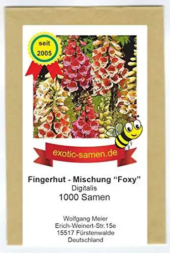 Fingerhut-Samen exotic-samen Digitalis, Fingerhut, zweijährig