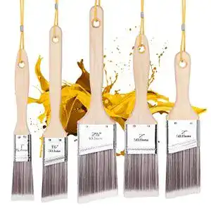 Flachpinsel Emitever Lasurpinsel Set 5-teilig, Holzgriff, Profi Set