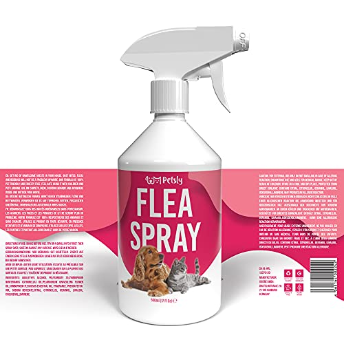 Flohspray PETSLY PETLSY Flohmittel Katzen & Hundespray, 500ml
