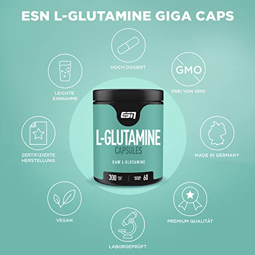 Glutamin-Kapseln ESN L-Glutamine Giga Caps, 300 Kapseln