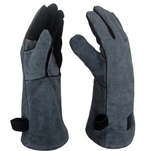 Grillhandschuhe (Leder) APOGO 1 Paar Leder Grill Handschuhe