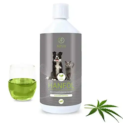 Hanföl Hund Nutrani Hanföl für Hunde 1 Liter kaltgepresst