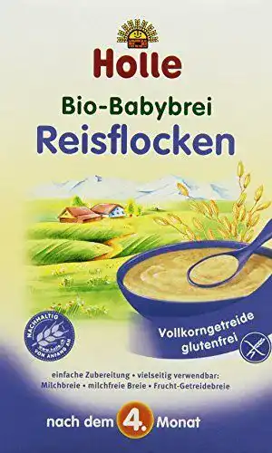 Holle-Babynahrung Holle Bio-Babybrei Reisflocken, 3 x 250 g