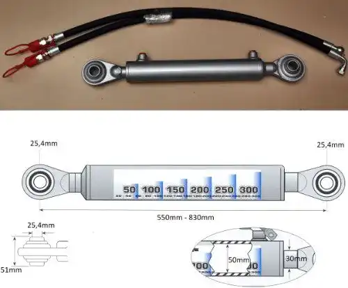 Hydraulischer Oberlenker WAMO Zugkraft (bei 180 bar): 2.300 kg