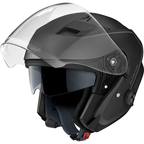 Jethelm mit Bluetooth Sena OUTSTAR-MB0XL Smart Helm, Schwarz