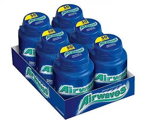 Kaugummi AirWaves, Menthol & Eucalyptus, 6 x 50 Dragees