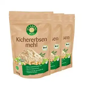 Kichererbsenmehl Clasen BIO 3x, aus Kichererbsen, 300 g