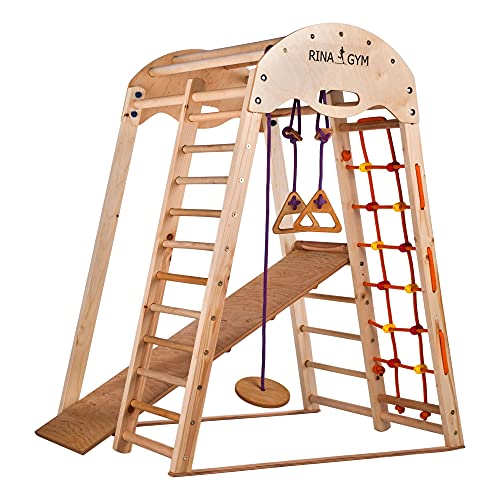 Klettergerüst Indoor RINAGYM Kletterdreieck aus Holz für Kinder