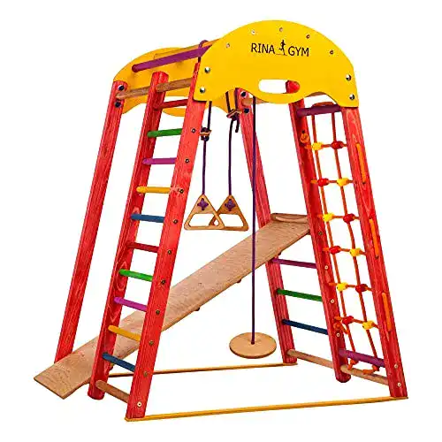 Klettergerüst Indoor RINAGYM Kletterdreieck, Holz für Kinder