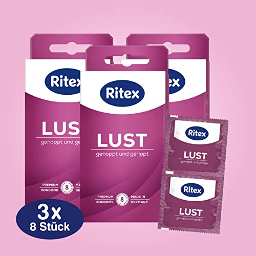 Kondome mit Noppen Ritex LUST Kondome Genoppt, 24 Stück