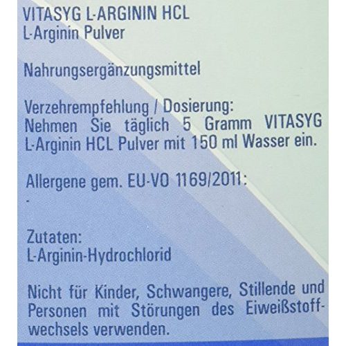 L-Arginin-Pulver Vitasyg L-Arginin HCL Pulver 100 Prozent rein