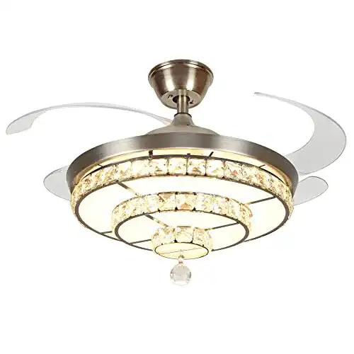 LED-Deckenventilator Depuley Kristall, mit Licht u. Fernbedienung