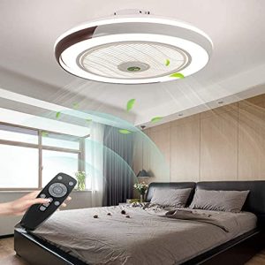 LED-Deckenventilator HYKISS, modern, ultra-leise, Ø50CM, Braun