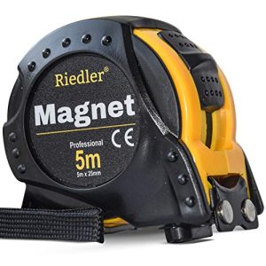 Tape measure 5m Riedler with magnetic tip, stop button