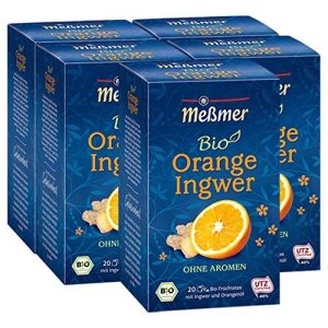 Meßmer-Tee Meßmer Tee Bio Früchtetee Orange-Ingwer, 5er Pack