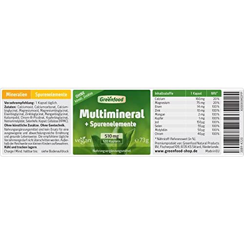 Mineraltabletten Greenfood Multimineral + Spurenelemente